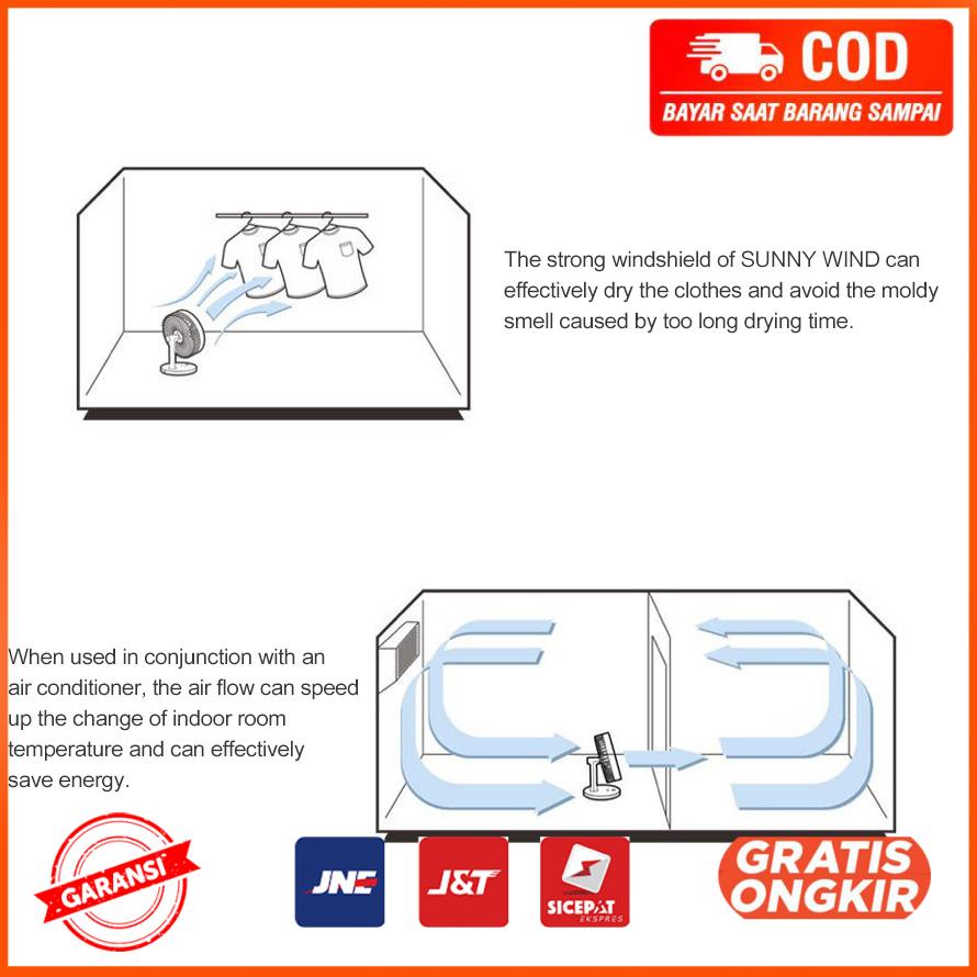 Kipas Angin Meja Desktop USB Charge 2000mAh 202