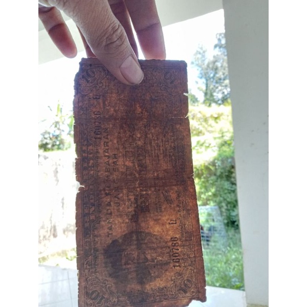 oeang republik indonesia 10 rp. 2 lembar poor.