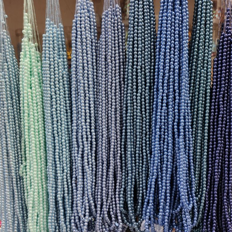 MUTIARA BERAT 4.mm seri BIRU MUTIARA SINTETIS BERAT mutiara jahit per KALUNG