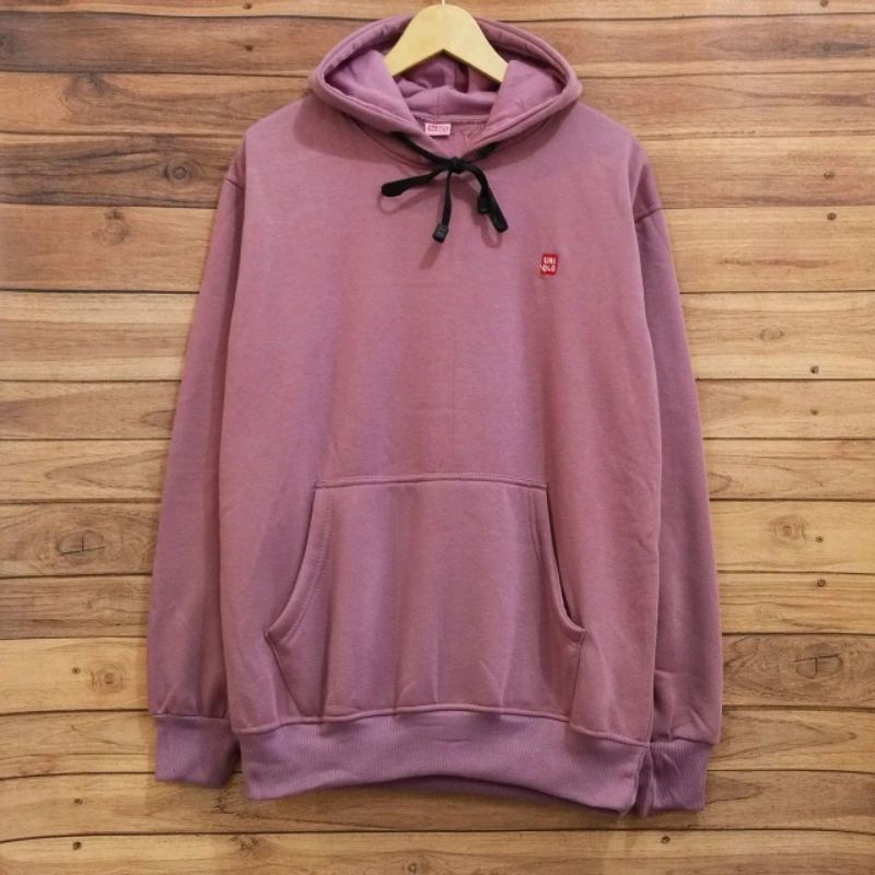 hoodie uniqlo unisex logo bordir berkualitas