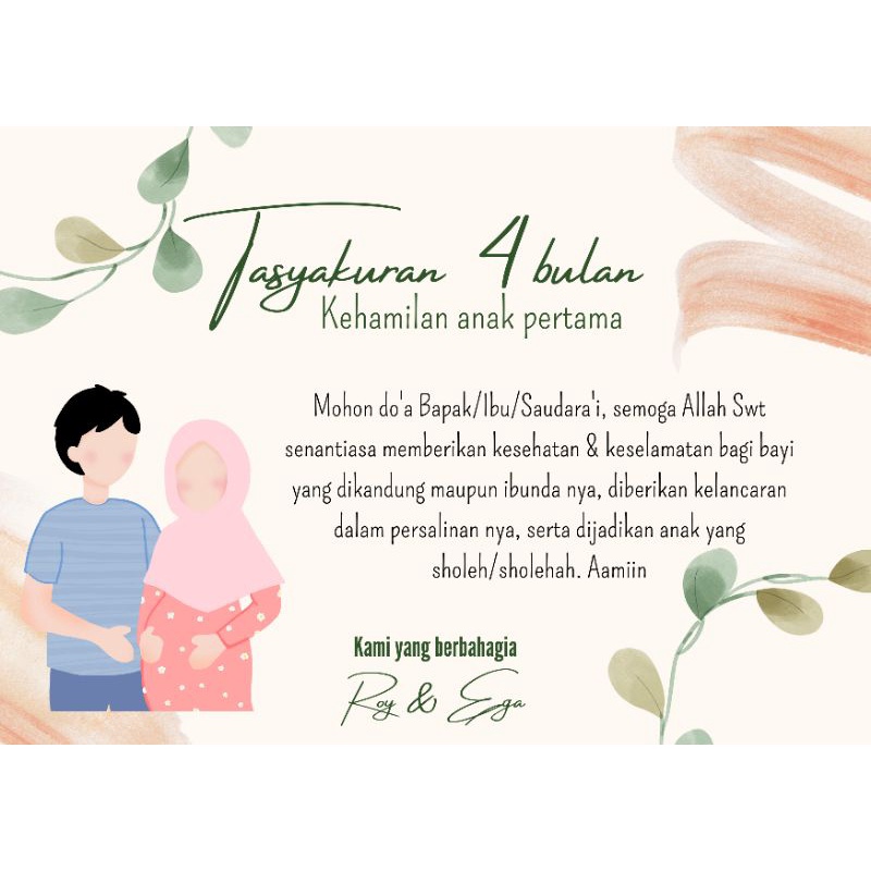 

Stiker Label Syukuran 4 Bulan Kehamilan / 7 Bulan Kehamilan | Desain 1