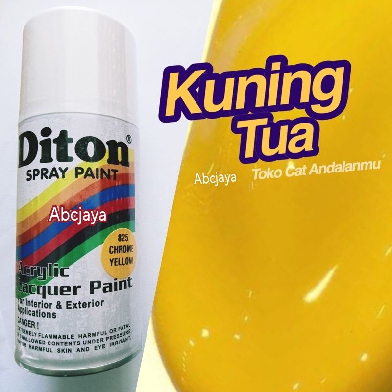 Cat Pilok Diton 825 Chrome Yellow 300ml Kuning Tua Krom Solid Mengkilap Pylox Otomotif