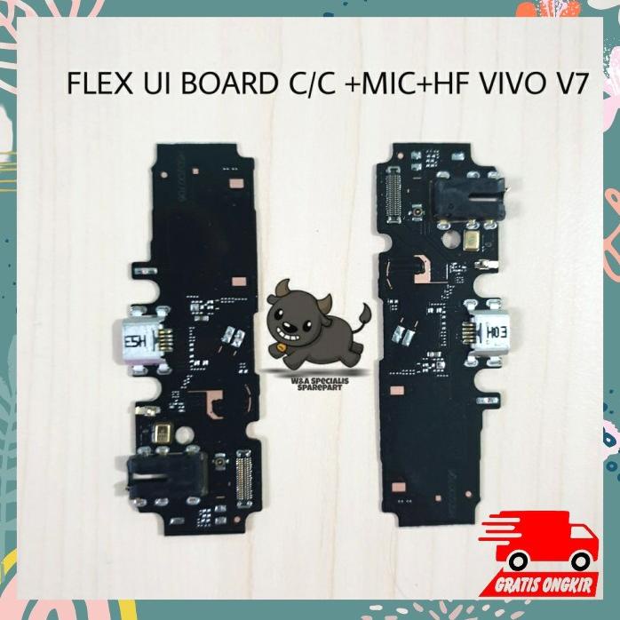 Flexsibel Ui Board Konektor Charge Cas +Mic+Hf Vivo V7 Original