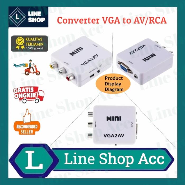 Converter Vga To Av , Adapter Vga To Rca / Vga2Av Mini