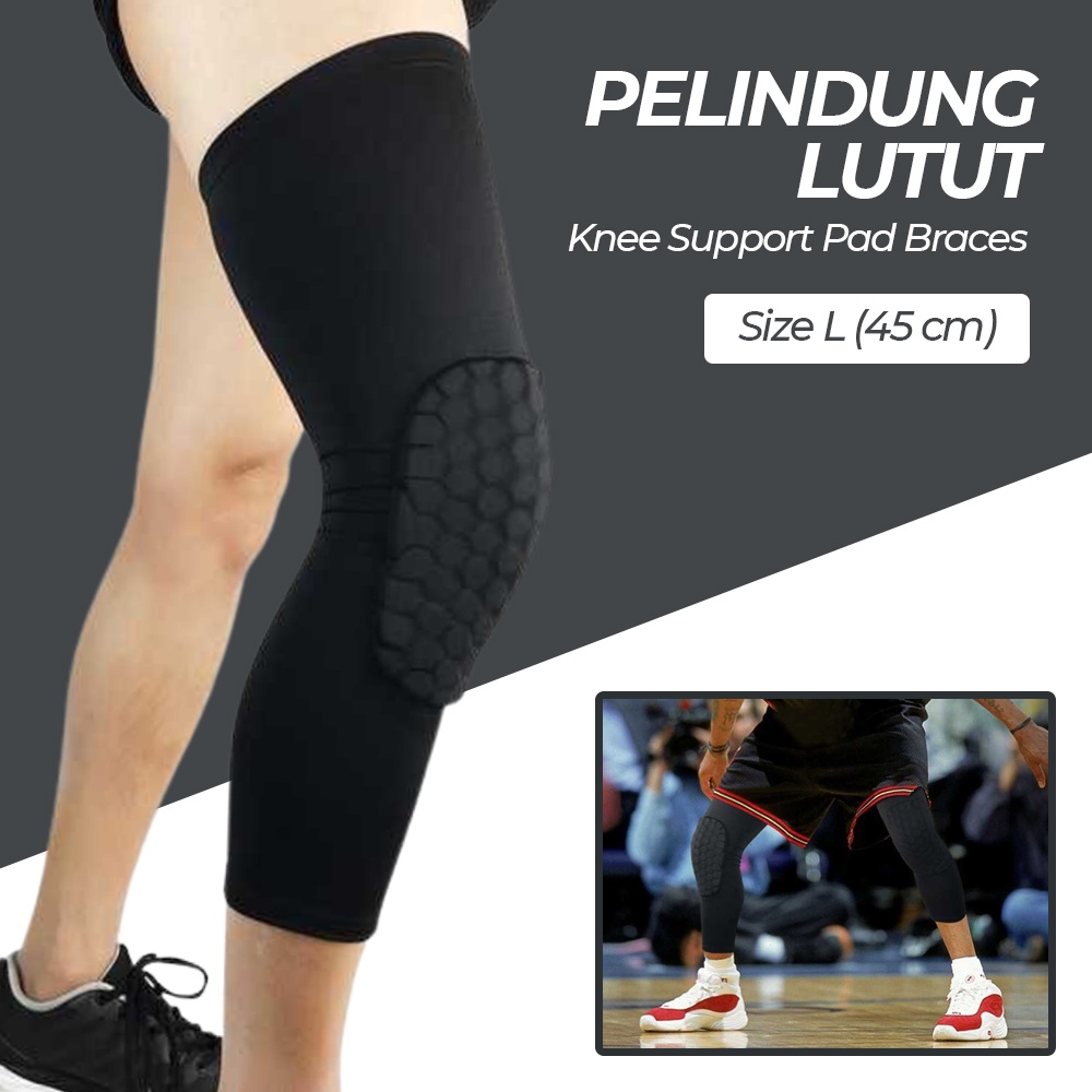 REXCHI Pelindung Lutut Knee Support Pad Braces Olahraga l - HX002 - Black