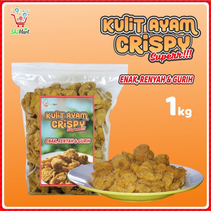 

Terlaris Kulit Ayam Crispy 1Kg Super / Kripik Kulit Ayam 1Kg Super