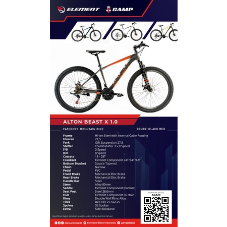 Sepeda gunung 27,5 mtb alton beast 1.0