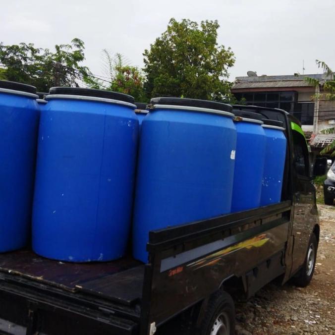 drum plastik 200 liter tutup lebar ghe07