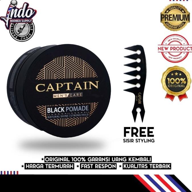 Captain Black Pomade / Pomade Penghitam Rambut / Pomade Hitam