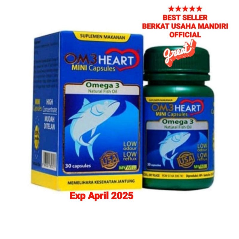 Om3 Heart Omega 3 Natural Fish Oil 30 capsul