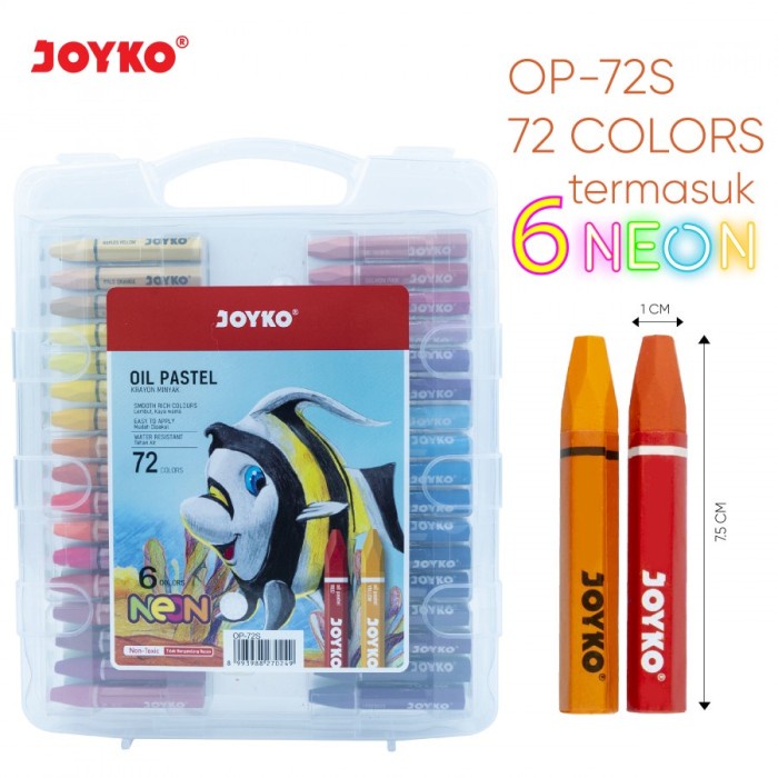 

Terlaris Crayon Oil Pastel Joyko 72 Warna # Op-72S Per Set