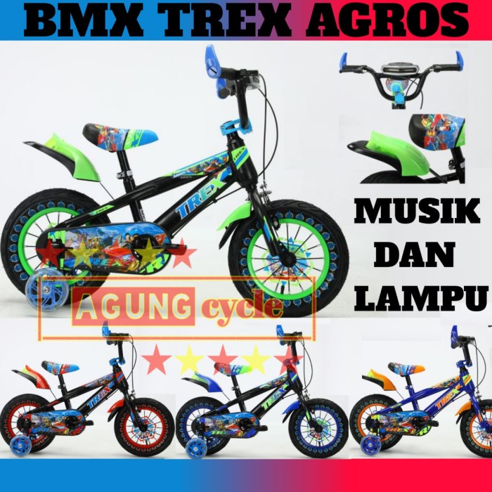 Terlaris Sepeda Bmx 12 16 18 Trex Agros Michel Blaze Anak Laki Musik Lampu