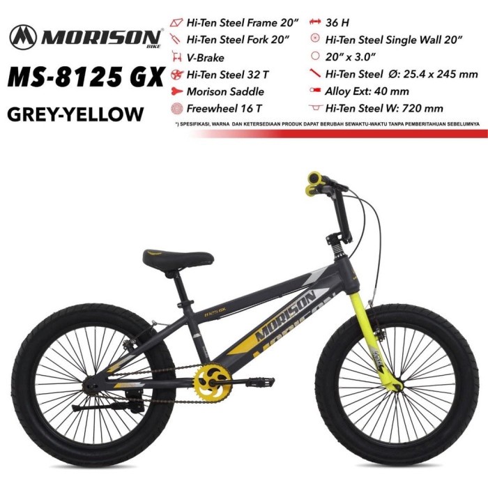 Terlaris Sepeda Bmx 20 Morison 8125 Gx Ban Jumbo