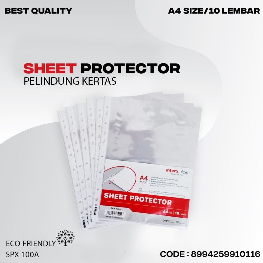 

SHEET PROTECTOR FC A4 pelindung kertas binder map plastik ECO is