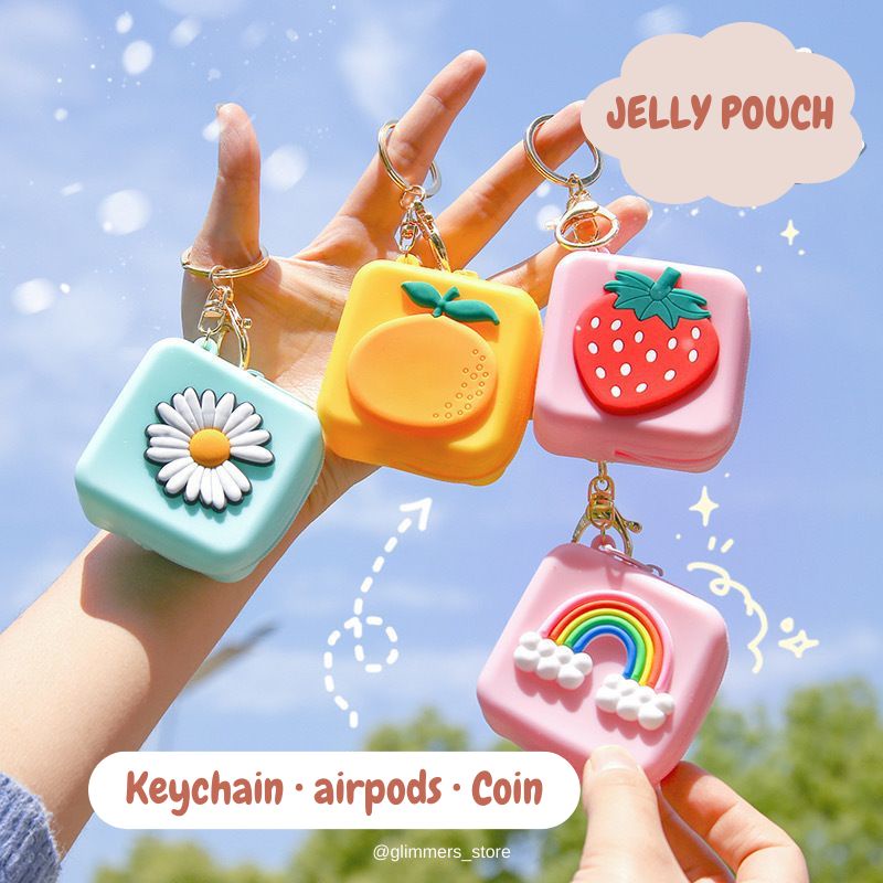 Jelly pouch dompet handsfree/ kunci/dompet gantungan kunci