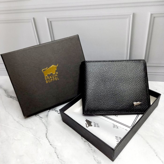 dompet pria Dompet pria kulit asli Braun buffel original leather 071 - Black jeruk, Slot foto(D6V5) 