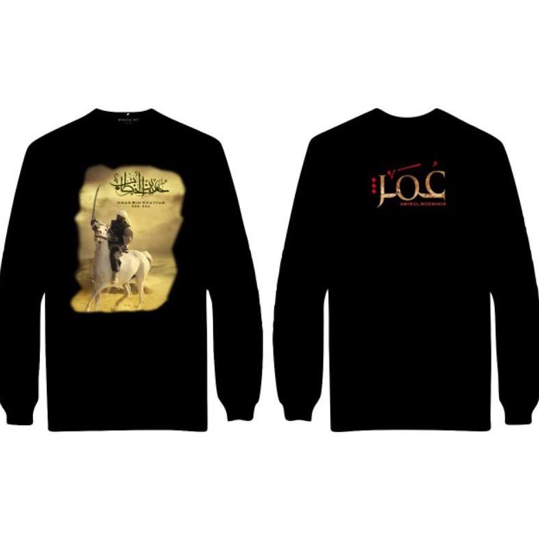 kaos tauhid islami UMAR BIN KHATTAB tangan panjang terbaru