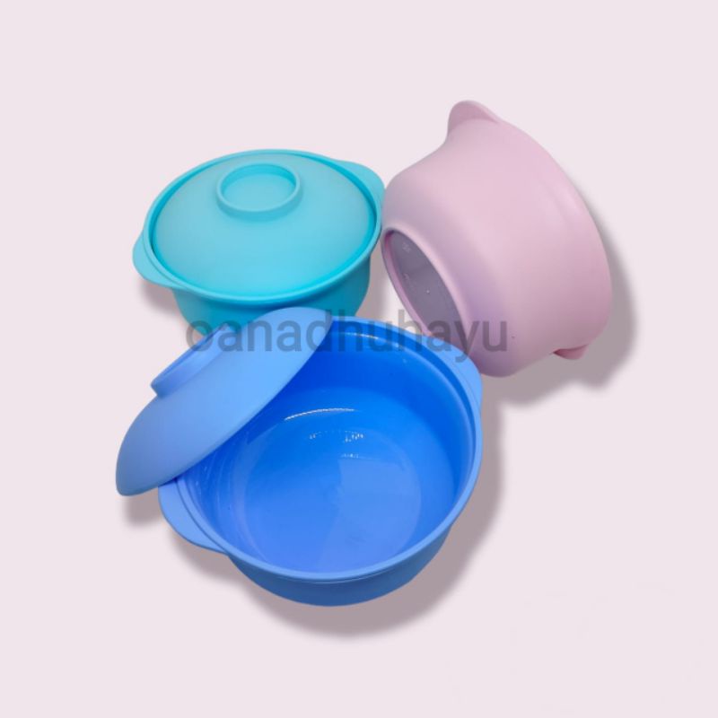 MANGKOK PLASTIK BERTUTUP  3 PCS MANGKOK MAKAN PLASTIK TUTUP MANGKOK SUP KECIL