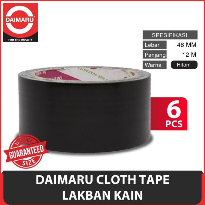 

BRG BARU [Paket 6pcs] Daimaru Cloth Tape Lakban Kain Hitam 48 mm x 12 meter
