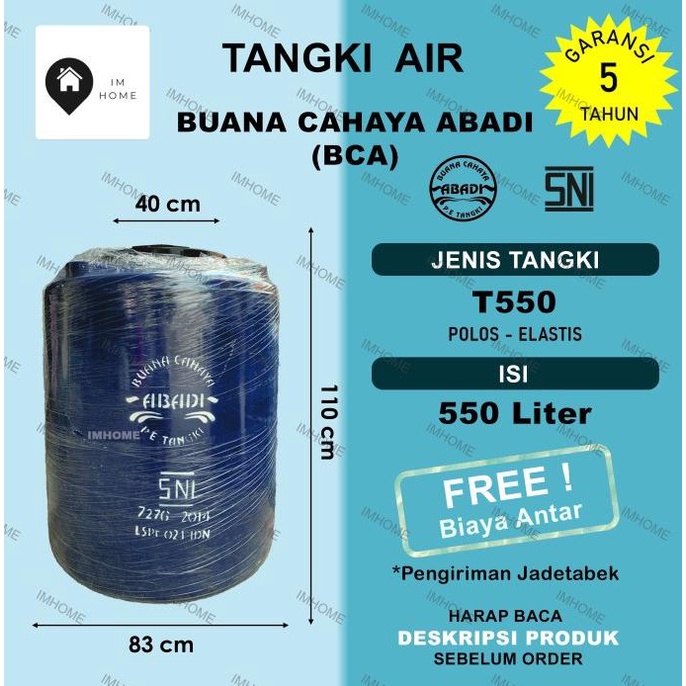 Tangki / Toren Air Bca 500 Liter T550 Murah