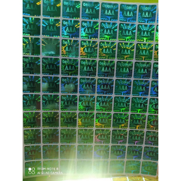 

stiker hologram AAA hijau