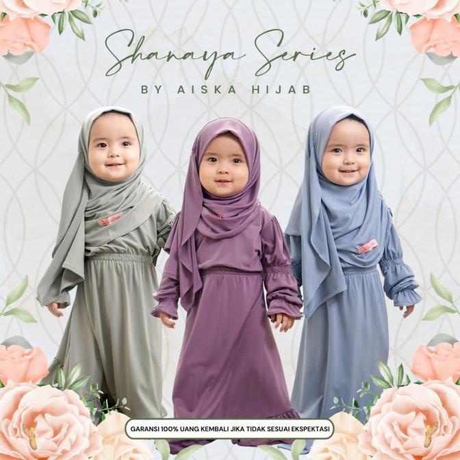 Stelan Baju Gamis Set Anak Bayi Perempuan Umur 1 2 3 4 5 6 Bulan Tahun