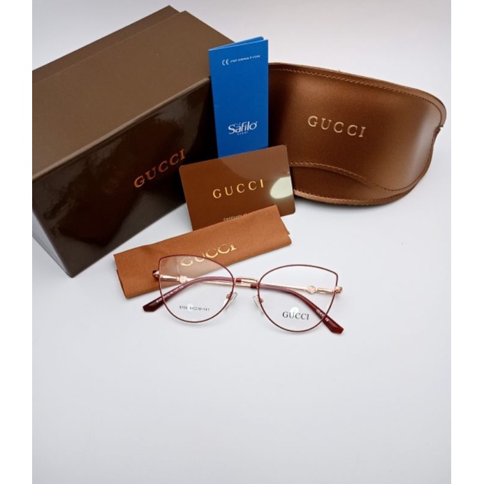 Kacamata wanita model terbaru GUCCI free box-Pink