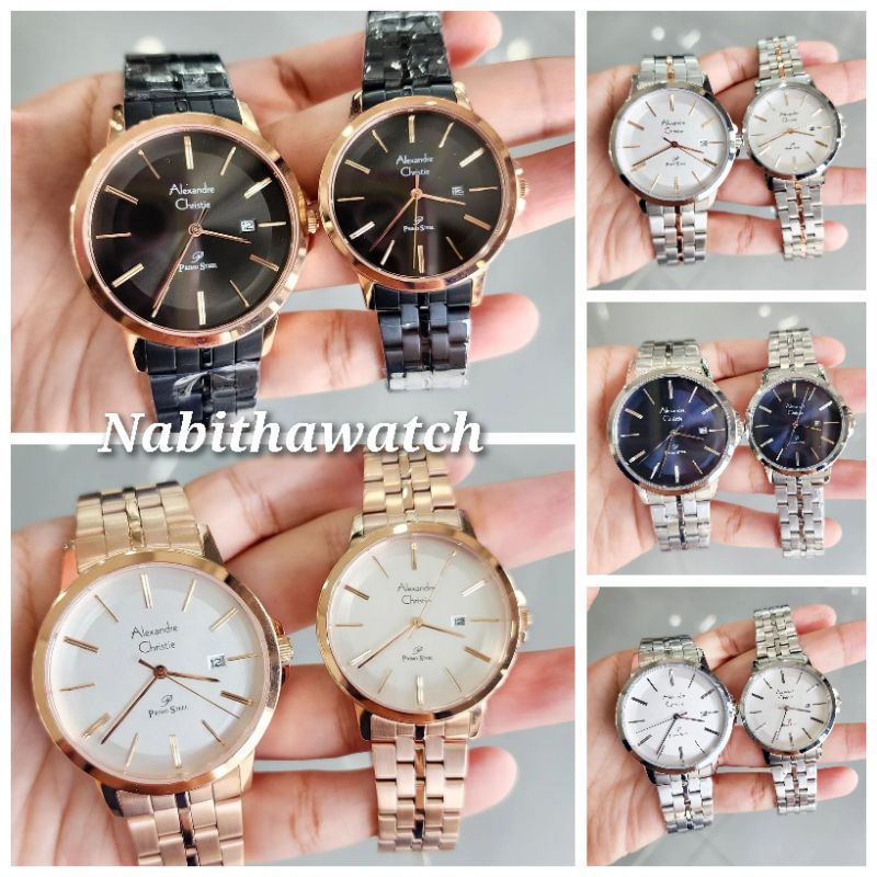 Jam Tangan Couple Alexandre Christie Primo Steel AC1036 New 1036 Original Garansi Resmi