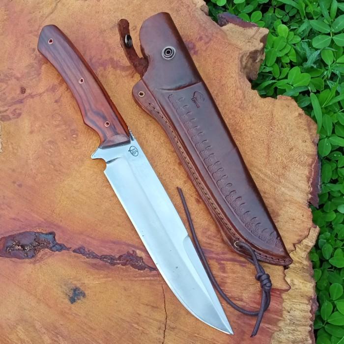 Pisau Sangkur Bowie Custom Single Fultang Sarung Kulit Asli 034