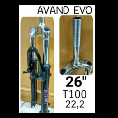 Garpu Fork Sepeda Mtb United Evo 26" Inch Standar Suspensi Shock-Hitam