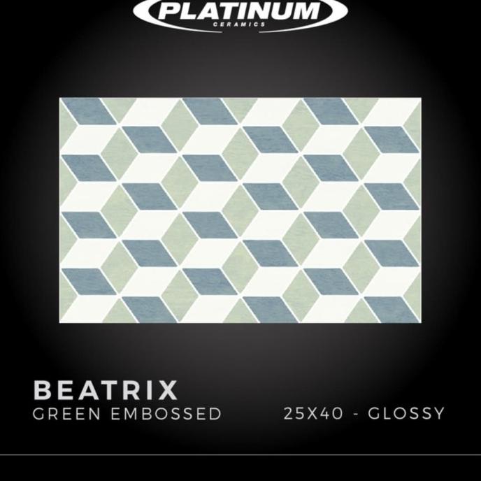 KERAMIK 25X40CM PLATINUM BEATRIX GREEN suku cadang 54PR23