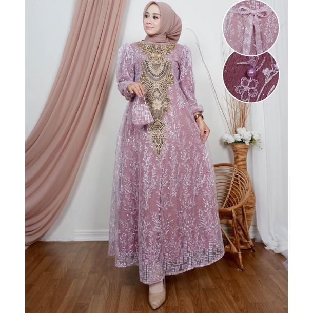 Gamis Tile Balon/ Gamis/ Gamis Pesta/ Gamis Kondangan/ Gamis Tile/ Gamis Brukat/ Gamis Brokat/ Gamis