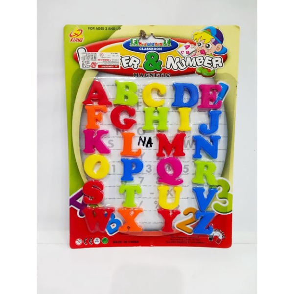 Letter And Number Magnetik Mainan Edukasi Anak Huruf Dan Angka Magnet Bisa Menempel