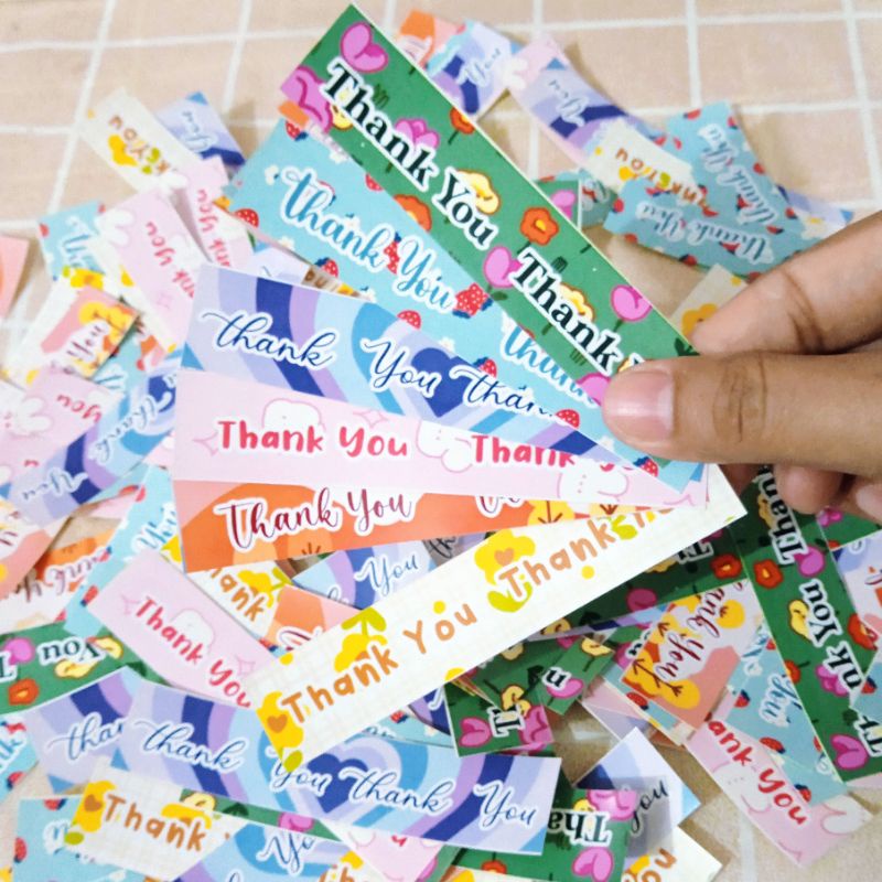 

winteri 6pcs Sticker Label Thankyou Cute Kawaii