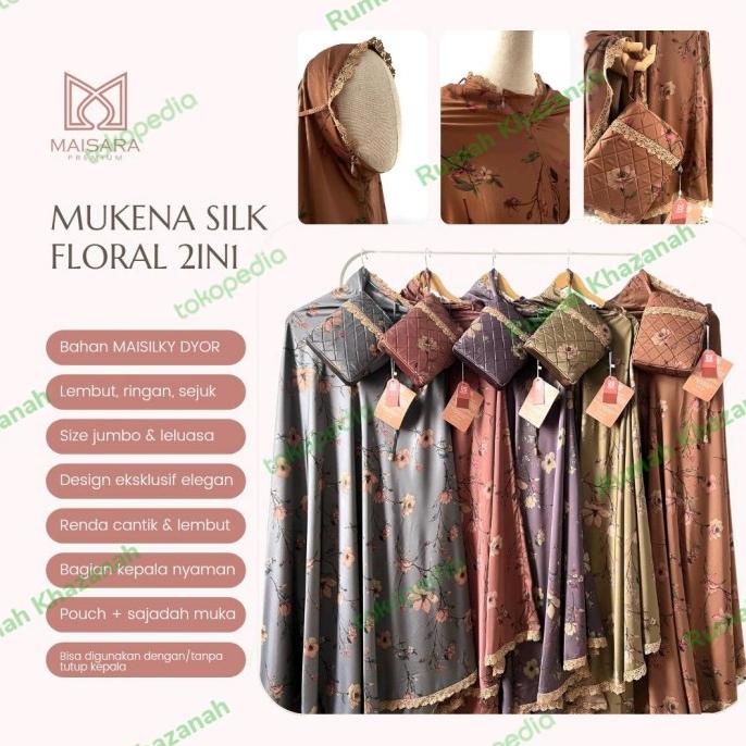 Mukena Silk Floral Maisara Premium