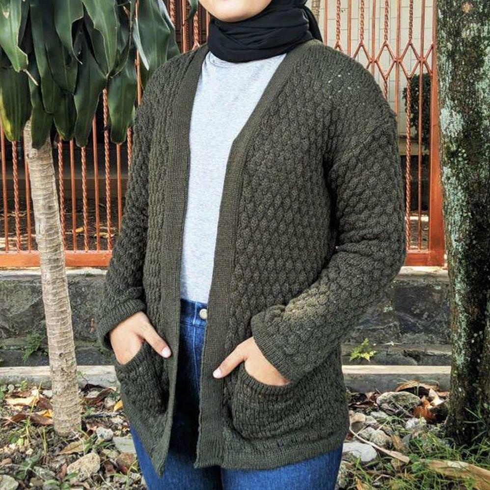 Terbaik NANAS CARDIGAN/POPCORN CARDIGAN/CARDIGAN RAJUT POPCORN/