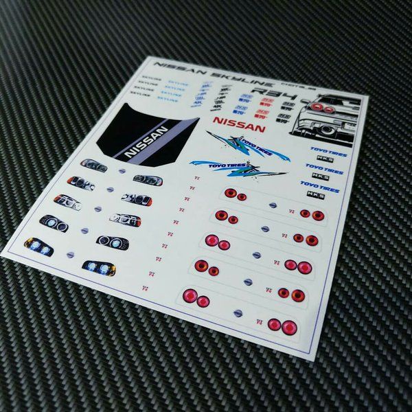 Decal lampu hotwheels diecast nissan skyline r34