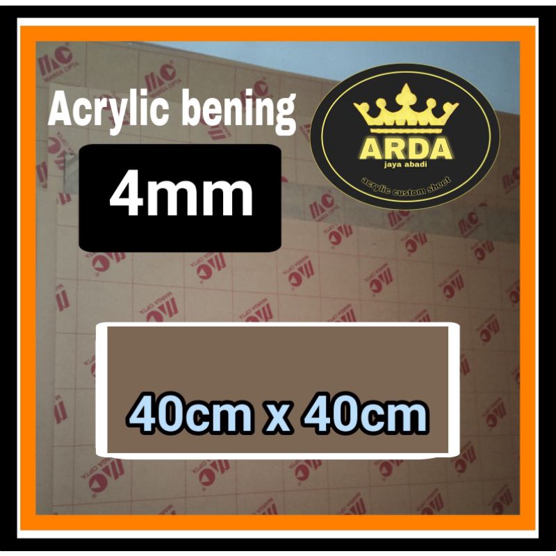 

akrilik 4mm bening 40 x 40 /acrylic clear /acrylic lembaran 4mm/akrilik clear /mika