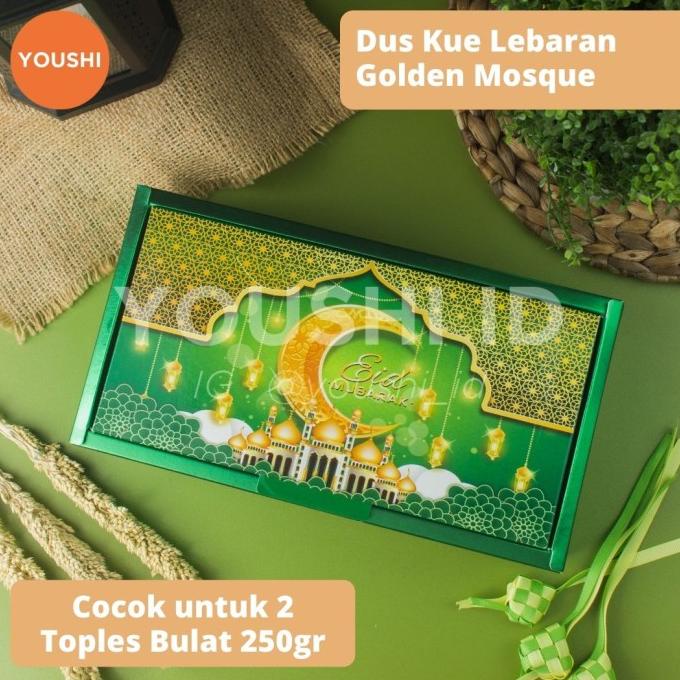 

Produk Terbaik] Box Kue/Dus Brownies Lebaran/Dus Toples Kue Kering - Golden Mosque