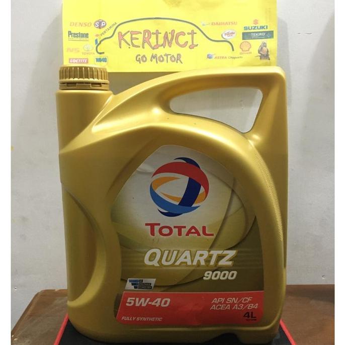OLI TOTAL QUARTZ 9000 SN 5W-40 4L GALON - OLI TOTAL QUARTZ 9000 5W40 hen