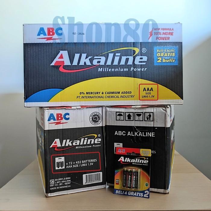 ABC Alkaline AAA isi 4+2 = 6 Baterai Battery A3 Grosir 1 Karton Dus