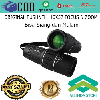 Teropong Bushnell Monokular Monocular 16X52 Siang Malam Focus