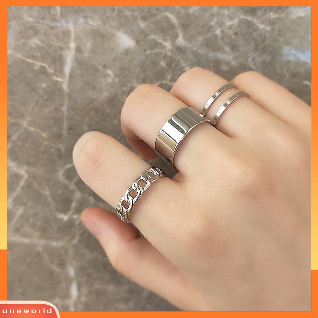 3pcs / Set Cincin Knuckle Model Terbuka Dapat Disesuaikan Untuk Aksesoris Perhiasan