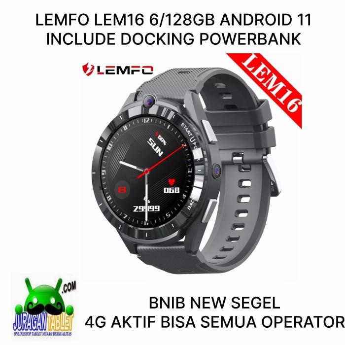 Terlaris Lemfo Lem16 4G Lte 6/128Gb Wifi Gps 1.6" Smartwatch Phone Android 11