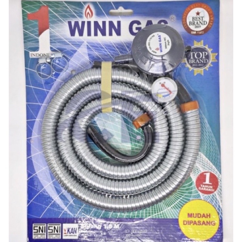 REGULATOR GAS KOMPLIT WINN GAS SELANG KOMPOR TEKANAN RENDAH