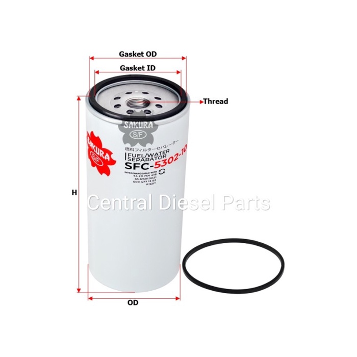 CDPS Fuel Filter Solar Volvo 11110683 Axor II SFC-5302-10 SFC5302-10 Sakura