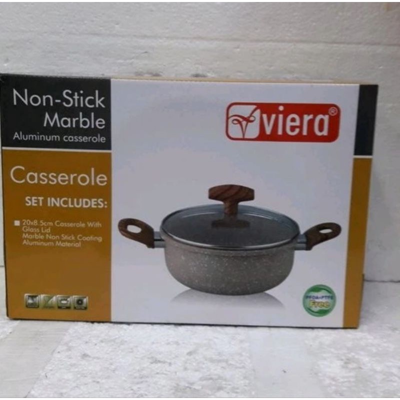 VIERA TMS 99-990 NON-STICK MARBLE ALUMUNIUM CASSEROLE PANCI