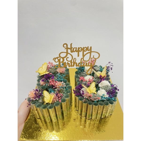 

BU016 Money Cake Number pecahan 1rb 70 lembar / Money Cake medan / cake custom / number cake medan