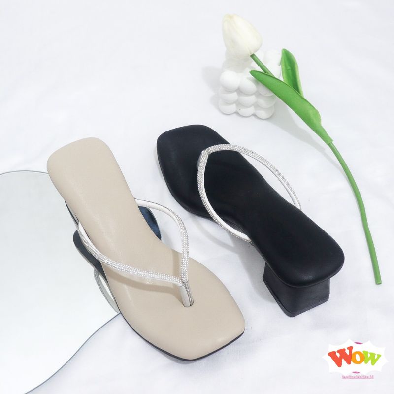 Sendal heels pesta mewah sendal wanita hak tahu 5cm jepit pareyasi azahra