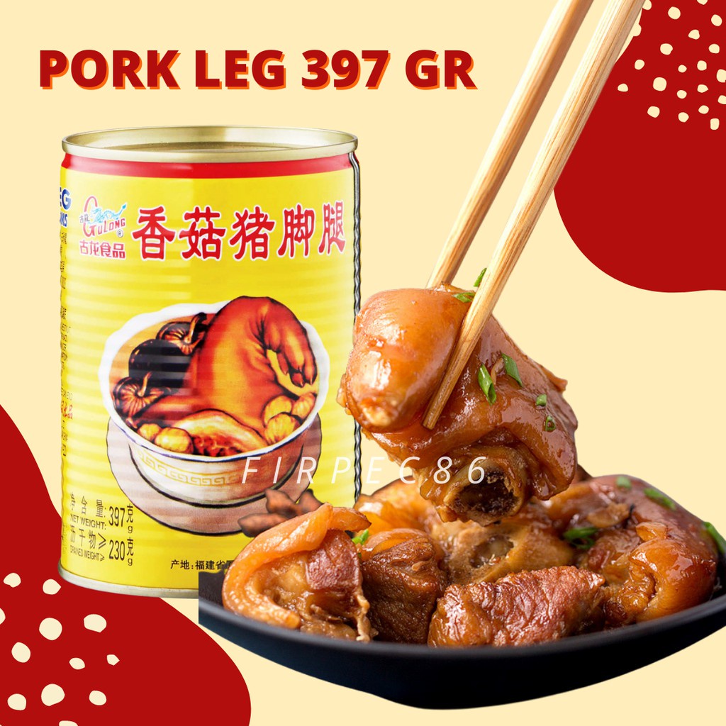 

GuLong Pork Leg Mushroom Kaki Babi Kaleng Gu Long 397gr Non Halal